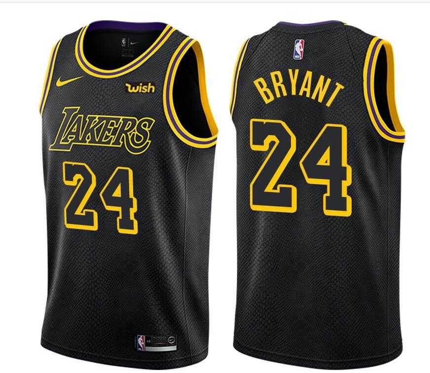 Mens Kobe Bryant Lakers 24 city jersey black NBA Jerseys